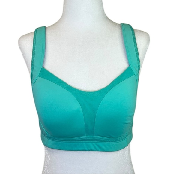 Lululemon - Women's 'Ta Ta Tamer' Sports Bra, Two-Tone - Green/Blue, Size 34D - Picture 4 of 16